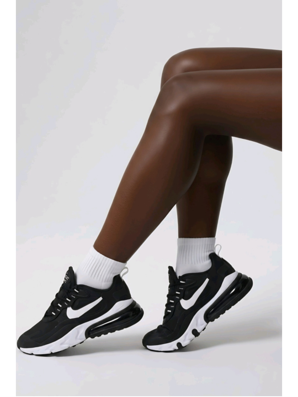 Women's Nike Air Max 270 React Sneakers Black and White